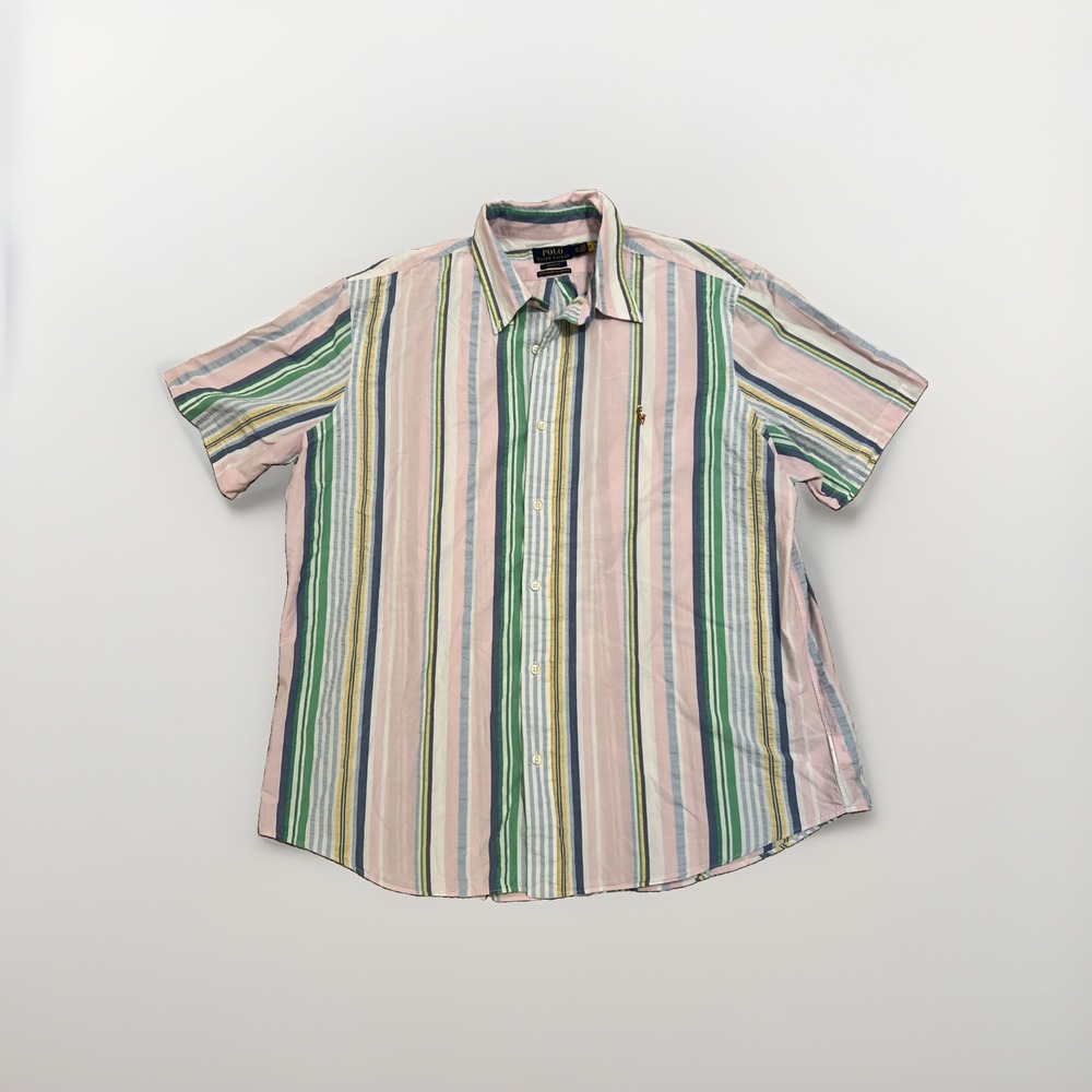 Polo Ralph Lauren Men's XXL Custom Fit Striped Pastel Shirt